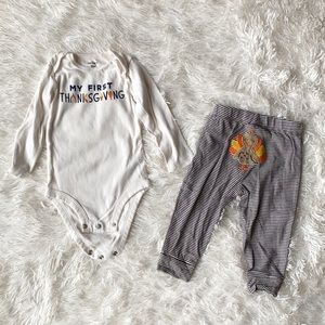 Baby First Thanksgiving outfit set 9 months